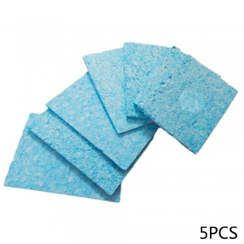 5pcs/lot 6cm*6cm Soldering Iron Solder Tip Welding Cleaning Sponge Pads Blue and Yellow Hand Tool Color Random