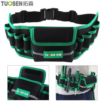 Multifunction Durable Waterproof Canvas Tool Bag Waist Belt Bag Electrician Repair Tool Pouch Organizer with 8 Holes 1 Pocket