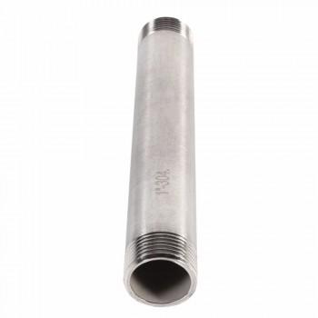 1pc 304 Stainless Steel Threaded Pipe Fitting 200mm BSP 1/4 1/2 3/4 1 Threaded Male x Male Adapter Pipe Fitting Connector