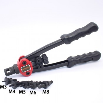 YOUSAILING Riveter Nuts Gun 12 Blind Auto Riveter Nut tool Heavy Hand Insert Rivet Nuts Tool Manual Mandrels M3 M4 M5 M6 M8