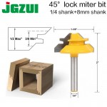 1PC Small Lock Miter Router Bit Anti-kickback 45 Degree 1/2 Inch Stock 1/4 Inch Shank Tenon Cutter for WoodworkingTools-RCT15291