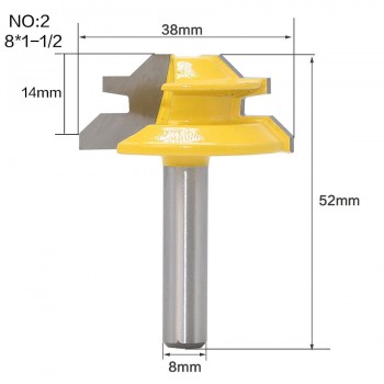 1PC Small Lock Miter Router Bit Anti-kickback 45 Degree 1/2 Inch Stock 1/4 Inch Shank Tenon Cutter for WoodworkingTools-RCT15291