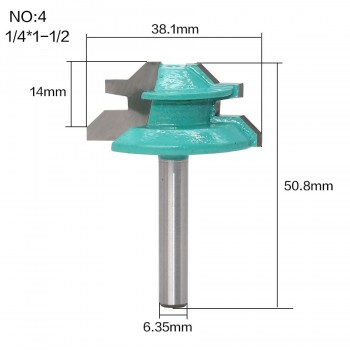 1PC Small Lock Miter Router Bit Anti-kickback 45 Degree 1/2 Inch Stock 1/4 Inch Shank Tenon Cutter for WoodworkingTools-RCT15291