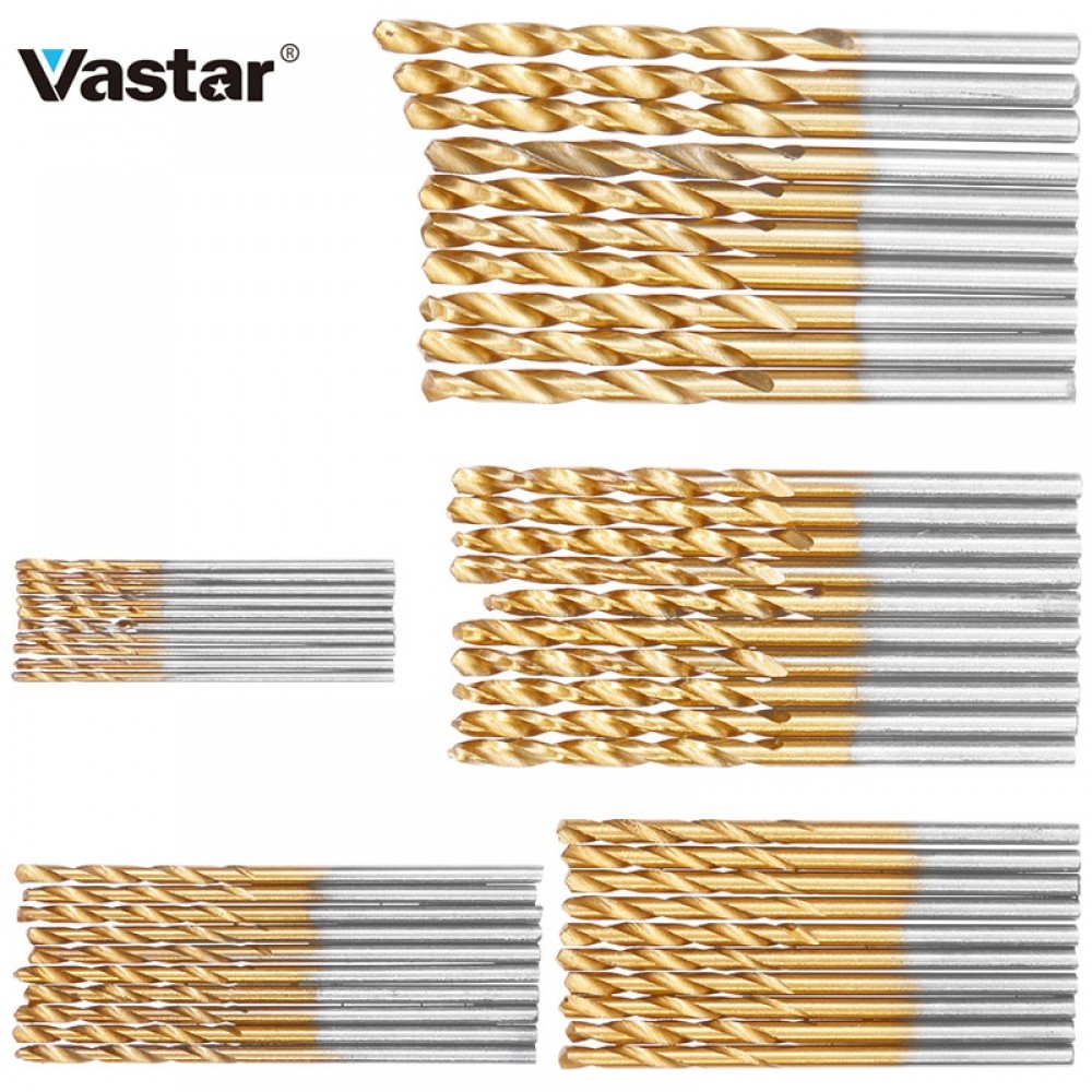 Vastar 50Pcs  HSS High Speed Steel Drill Bits Set Titanium Coated Drill Bits Tool High Quality Power Tools 1/1.5/2/2.5/3mm