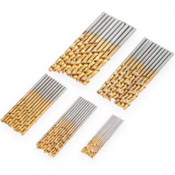 Vastar 50Pcs  HSS High Speed Steel Drill Bits Set Titanium Coated Drill Bits Tool High Quality Power Tools 1/1.5/2/2.5/3mm