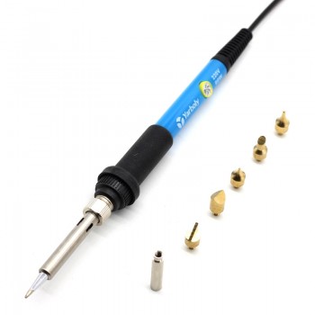 60W Electric Soldering Iron Pyrography Tool Welding Tips Kit Wood Burning Pen Set With Stand