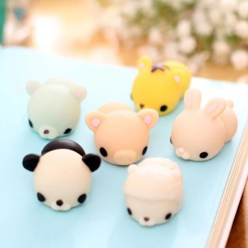 Kawaii Mini Animals Mochi Squeeze Stretchy Squishy Panda Chicken Duck Sheep Pig Rabbit Tiger Soft Phone Straps Kids Toy