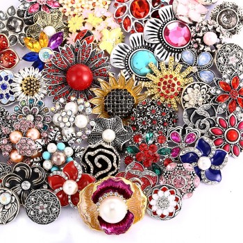 10pcs/lot Wholsale 18mm Snap Jewelry Mixed Styles Snap Buttons Fit Snap Bracelet Bangles Necklaces