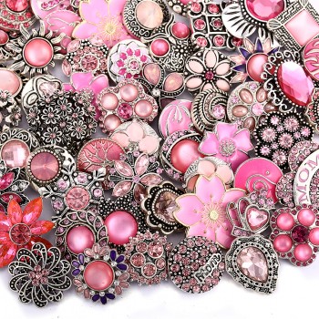 10pcs/lot Wholsale 18mm Snap Jewelry Mixed Styles Snap Buttons Fit Snap Bracelet Bangles Necklaces