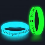 100pcs Customized Glow-in-the-Dark Wristbands Luminous Bangles Printing Logo/Text Wristband Bracelets Silicone Rubber Bands Gift