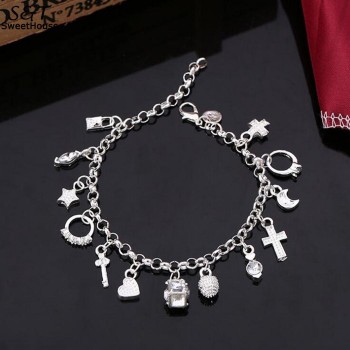 FANALA Woman Bracelets Women Bracelet Pendant Themed Zircon New 13 Geometry Charm Bracelet