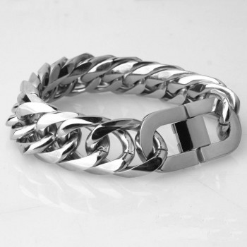 13/16/19/21mm Top Quality Stainless Steel Men Cuban Chain Bracelet Wristbands Exaggerated Big Chain Bracelets Mens Fine Jewelry