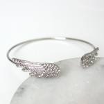 Angel Wings Bracelet Adjustable Woman Riding Bike Jewelry Gifts Open Bracelet Silver Plated Crystal Wholesale Spacecraft Punk