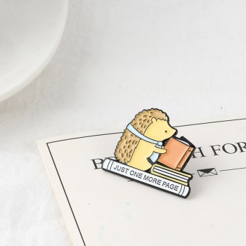 Book Pins Brooch Collection Hedgehog Better Magic Book Brooches Literature Reader Pin Badge Lapel Pins Gift for Book lovers