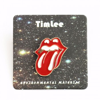 Timlee X189 Punk Style Oil Drop Metal Rock Stones Red lip Tongue Brooch Pins Button Pins Girl Jeans Bag Decoration Gift