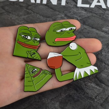 Smiling Sad Frog Pepe Mens Brooch Lapel Button Icon with Sad Dad Frog Pin Set Brooch Badge Backpack Bag Hat Accessories