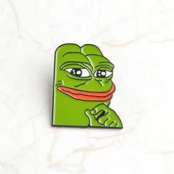 Smiling Sad Frog Pepe Mens Brooch Lapel Button Icon with Sad Dad Frog Pin Set Brooch Badge Backpack Bag Hat Accessories