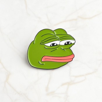 Smiling Sad Frog Pepe Mens Brooch Lapel Button Icon with Sad Dad Frog Pin Set Brooch Badge Backpack Bag Hat Accessories