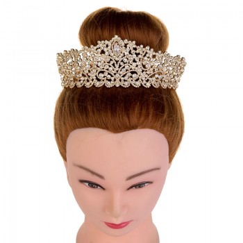 Hadiyana Hotsale Big Wedding Bride Crown Elegant Cubic Zincons Hair Tiaras Silver Bridal Jewelry Crowns Party Accessories HG6004