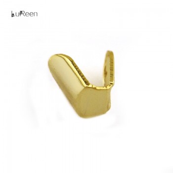 LuReen Hip Hop Gold Single Grillz Top amp; Bottom Teeth Grills Dental Vampire Teeth Caps Halloween Tooth Jewelry Party XHYT1023