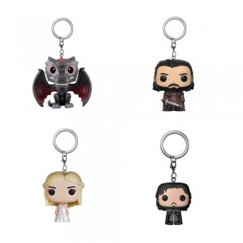 Game of Thrones Keychain Q Version Doll Daenerys Targaryen Drogon Jon Snow Car Key Chain Pendant Pop Key Protector SP1640