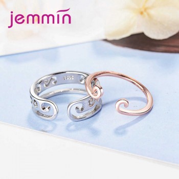 JEMMIN Dinner Appointment Jewelry Rose Gold Silver 2PCS Rings Combination 925 Sterling Silver Top Quality Best Anniversary Gift