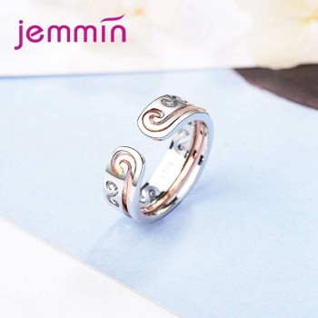 JEMMIN Dinner Appointment Jewelry Rose Gold Silver 2PCS Rings Combination 925 Sterling Silver Top Quality Best Anniversary Gift