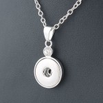 Classic Round alloy 18mm xinnver snap button crystal necklace amp; pendant jewelry with Bead chain woman DIY jewelry ZG041