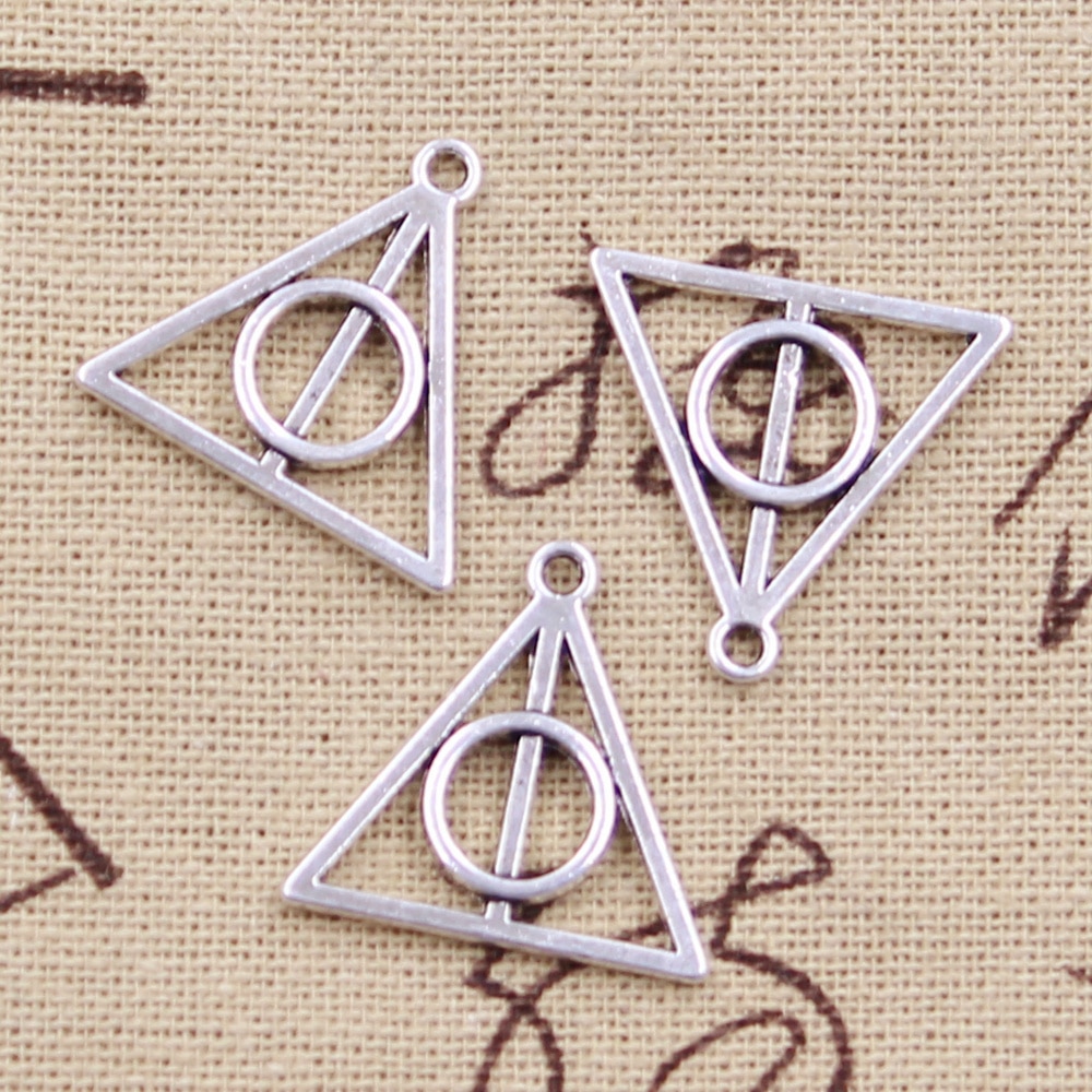 20pcs Charms Hallows Deathly 22*21mm Antique Silver Plated Pendants Making DIY Handmade Tibetan Silver Jewelry