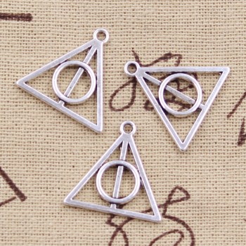 20pcs Charms Hallows Deathly 22*21mm Antique Silver Plated Pendants Making DIY Handmade Tibetan Silver Jewelry