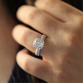 ZORCVENS Classic Engagement Ring Set Square Design AAA White Cubic Zircon Female Women Wedding Band CZ Rings Jewelry