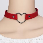 Lady Handmade PU Choker O Round Metal Leather Collar Bondage Harness Necklace Fashion Jewelry Gift CX17