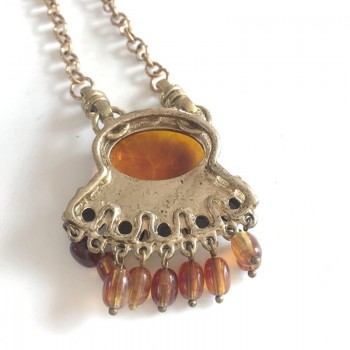 Free Shipping New Fashion Cute Simple Brown Resin Beads Pendant Necklace