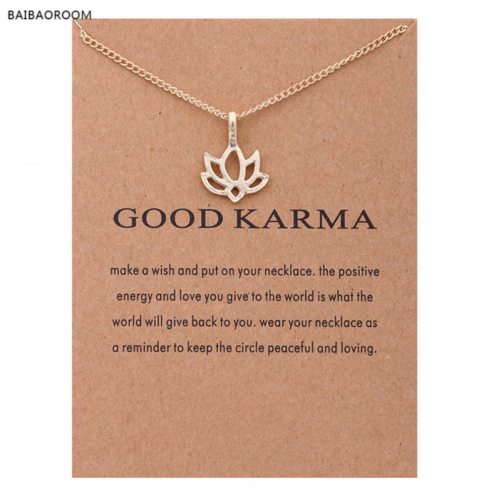 Fashion Jewelry Good Karma Happy Lotus Choker Necklace