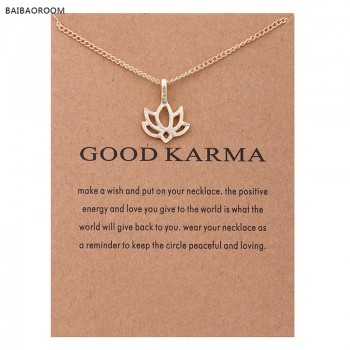 Fashion Jewelry Good Karma Happy Lotus Choker Necklace