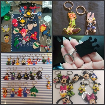 1PCS Mickey PVC Cartoon Key Chain Mini Anime Figure Minnie Key Ring Kids Toy Pendant Keychain Key Holder Fashion Charms Trinket