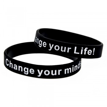 OneBandaHouse 1PC Change Your Mind Set Change Your Life Motivational Silicone Wristband