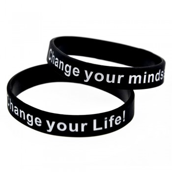 OneBandaHouse 1PC Change Your Mind Set Change Your Life Motivational Silicone Wristband