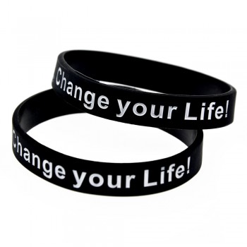 OneBandaHouse 1PC Change Your Mind Set Change Your Life Motivational Silicone Wristband