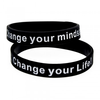 OneBandaHouse 1PC Change Your Mind Set Change Your Life Motivational Silicone Wristband