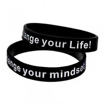 OneBandaHouse 1PC Change Your Mind Set Change Your Life Motivational Silicone Wristband