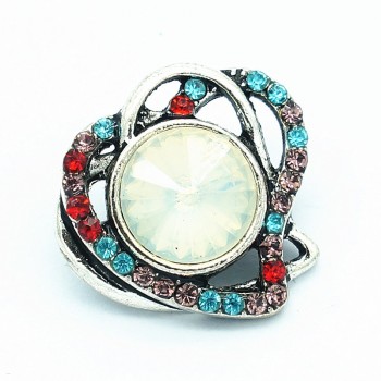 New KZ1447 Fashion Hearts Flowers rhinestone Beauty 20MM snap buttons fit DIY 18MM snap bracelet snap jewelry Christmas