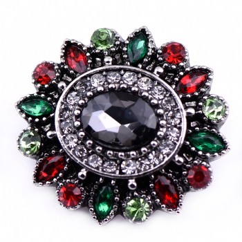 New KZ1447 Fashion Hearts Flowers rhinestone Beauty 20MM snap buttons fit DIY 18MM snap bracelet snap jewelry Christmas