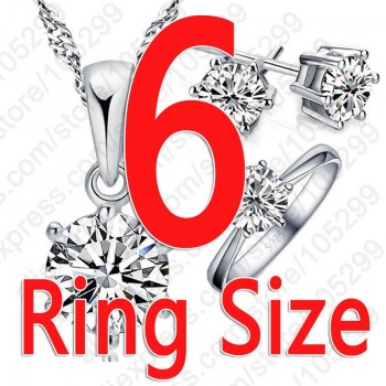 Womans Birthday Gift Wedding Jewelry Set Fashion S90 Silver Crystal Necklace Ring Earring 3 pcs/set   Free Shipping