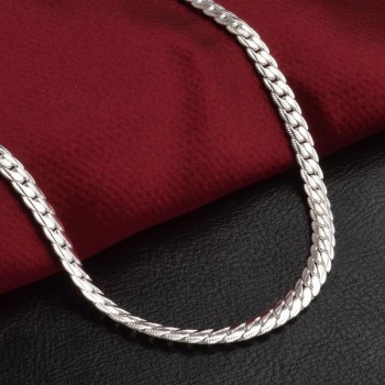 Necklace 5mm 50cm Men Jewelry Wholesale New Fashion 925 sterling silver Big Long Wide Tendy Male Full Side Chain for Pendant