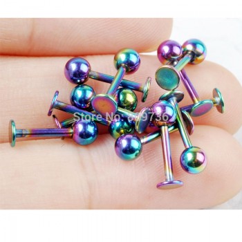 5pcs Gold Silver Helix Ball Labret Lip Cartilage Ear Tragus Piercing Surgical Stainless Steel Stud Earring Men body jewelry