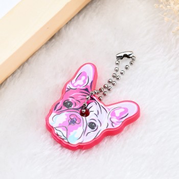 Cute Silicone French Bulldog Dog Key Cover Cap Keychain Women Key Chain Ring Girls Kids Bag Charm Accessories Pendant Porte Clef