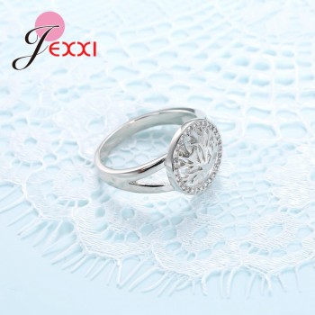 JEMMIN Fashion tree Ring With shiny CZ Charm 925 Sterling Silver Women Appointment Wedding Jewelry Romantic Gift High Quality