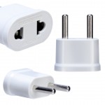 1pc US To EU Plug Power Adapter White Travel Power Plug Adapter Converter Wall Charger