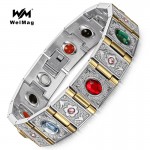 WelMag Fashion Germanium Bracelet amp; Bangles Stainless Steel Mens Magnetic Bracelet Magnetotherapy Jewelry Negative ion Bangles